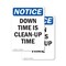 Signmission Down Time Is Clean-Up Time, 10 in W x Rectangle, Plastic OS-2PACK-NS-P-1014-V-11539 - alternate 1